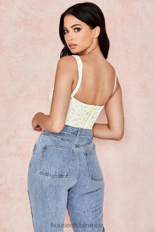 House of CB corset floral gène citron N888H106 vêtements