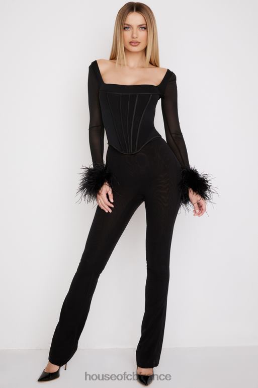 House of CB corset garni de maille noire Stella N888H70 vêtements
