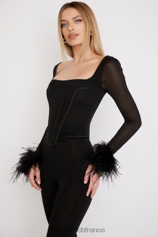 House of CB corset garni de maille noire Stella N888H70 vêtements