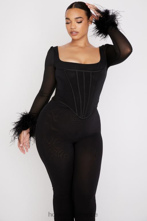 House of CB corset garni de maille noire Stella N888H70 vêtements