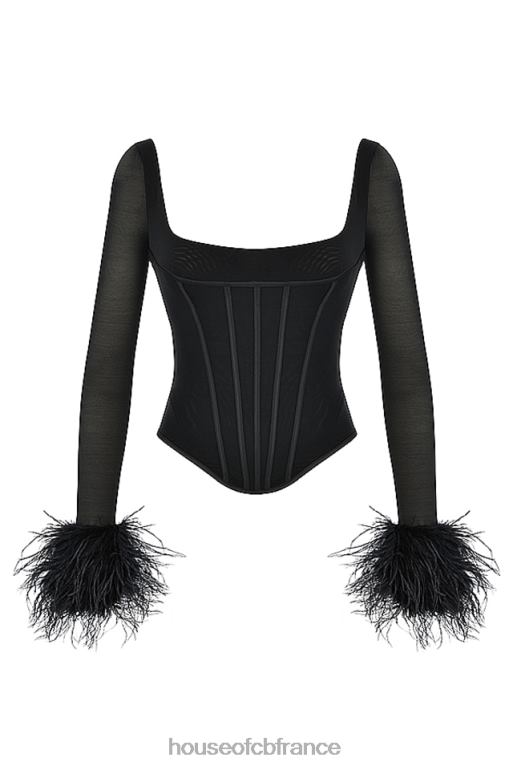 House of CB corset garni de maille noire Stella N888H70 vêtements