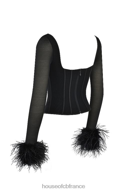 House of CB corset garni de maille noire Stella N888H70 vêtements