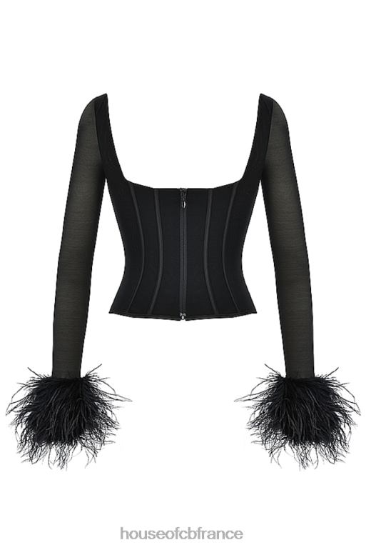 House of CB corset garni de maille noire Stella N888H70 vêtements