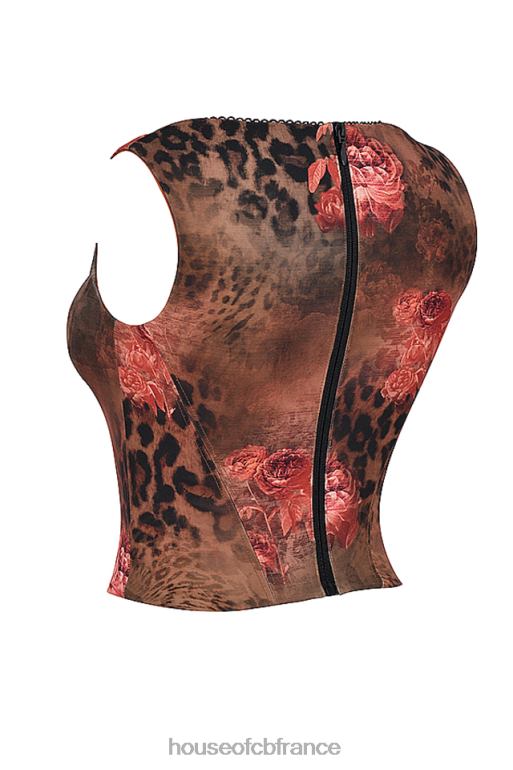 House of CB corset imprimé fleuri Kalina N888H29 vêtements