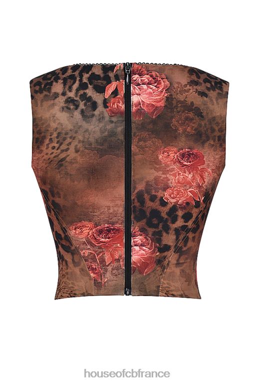 House of CB corset imprimé fleuri Kalina N888H29 vêtements