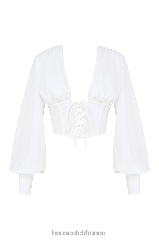 House of CB corset à lacets blanc mirabelle N888H82 vêtements
