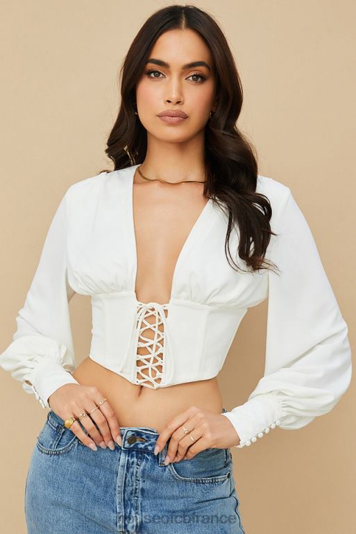 House of CB corset à lacets blanc mirabelle N888H82 vêtements