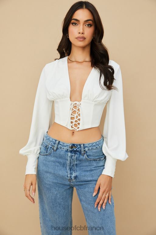 House of CB corset à lacets blanc mirabelle N888H82 vêtements