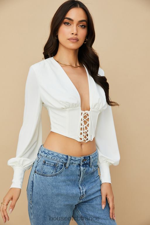 House of CB corset à lacets blanc mirabelle N888H82 vêtements