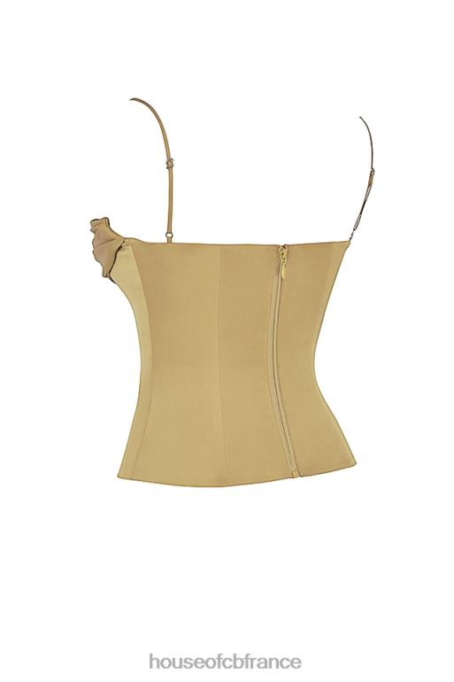House of CB corset à lacets en satin olive letitia N888H58 vêtements