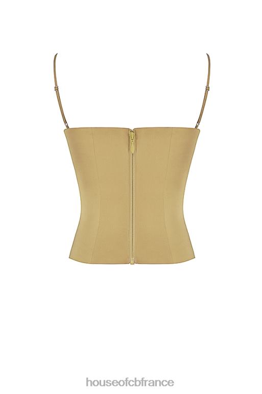 House of CB corset à lacets en satin olive letitia N888H58 vêtements