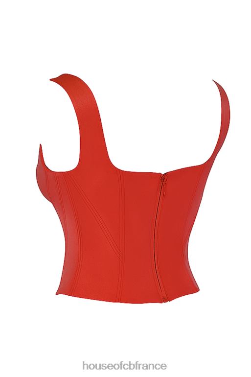 House of CB corset long en satin écarlate Rafa N888H62 vêtements