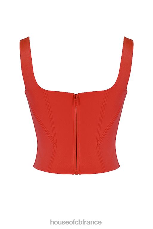House of CB corset long en satin écarlate Rafa N888H62 vêtements