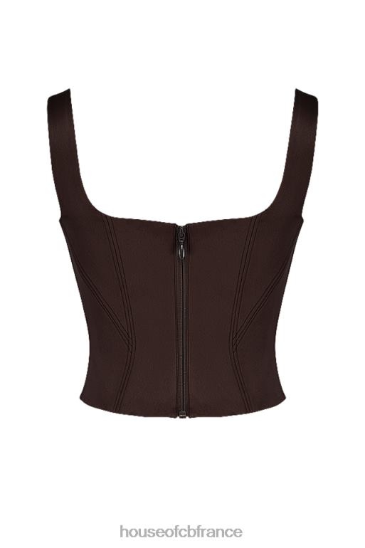 House of CB corset long en satin chocolat Rafa N888H61 vêtements