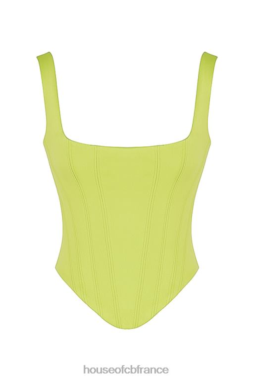 House of CB corset long en satin citron vert Rafa N888H69 vêtements