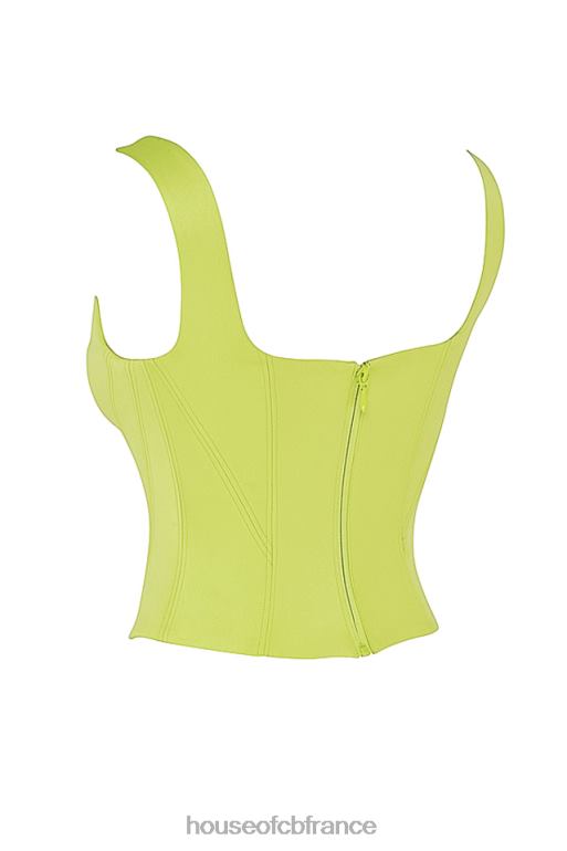 House of CB corset long en satin citron vert Rafa N888H69 vêtements