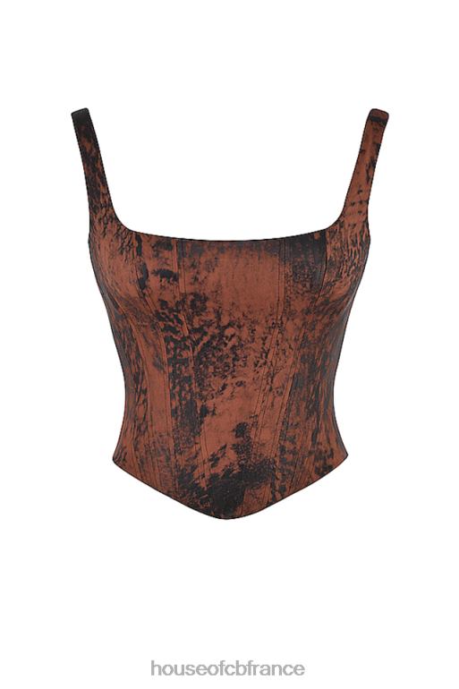 House of CB corset long en satin de cuivre antique Rafa N888H36 vêtements