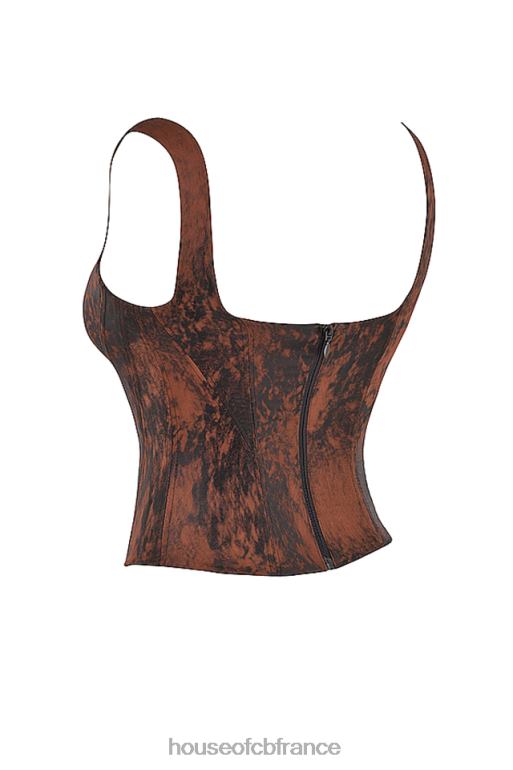 House of CB corset long en satin de cuivre antique Rafa N888H36 vêtements