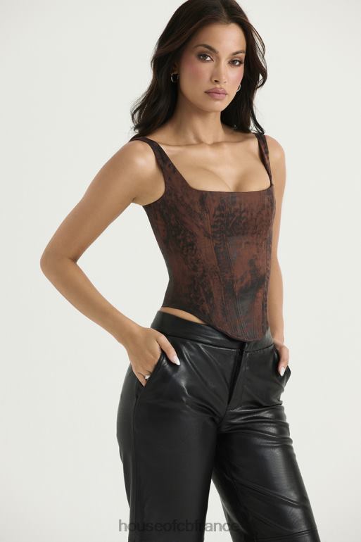 House of CB corset long en satin de cuivre antique Rafa N888H36 vêtements
