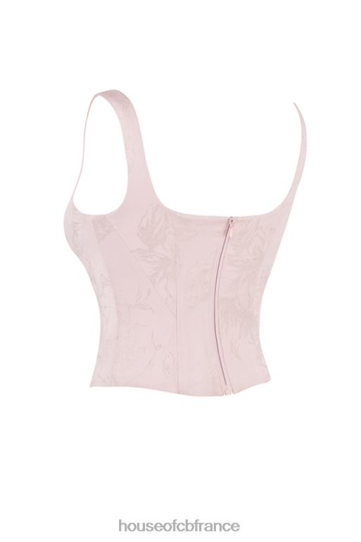 House of CB corset long en satin à fleurs rose Rafa N888H34 vêtements