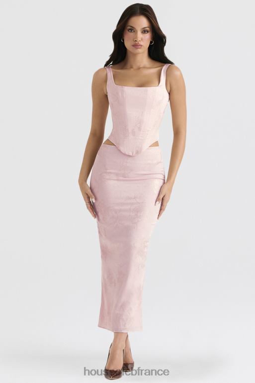 House of CB corset long en satin à fleurs rose Rafa N888H34 vêtements