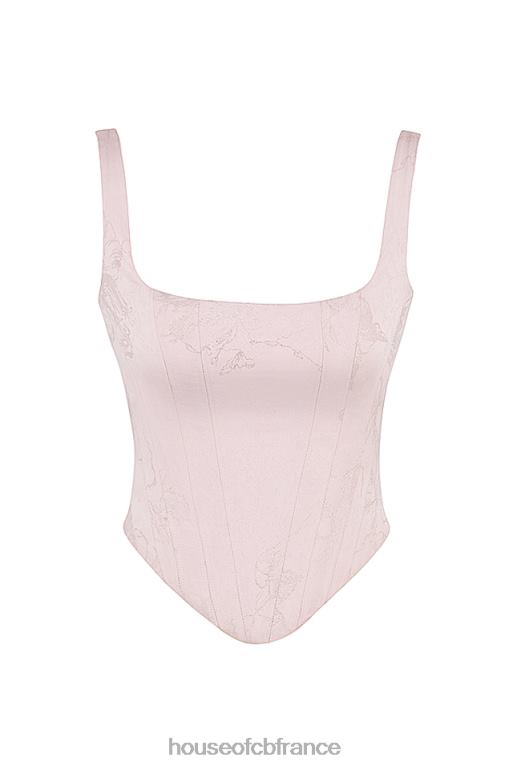 House of CB corset long en satin à fleurs rose Rafa N888H34 vêtements