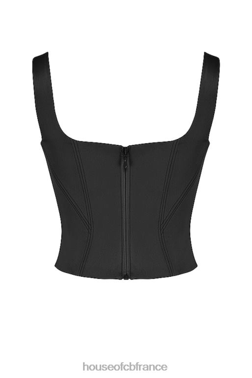 House of CB corset long en satin noir Rafa N888H63 vêtements