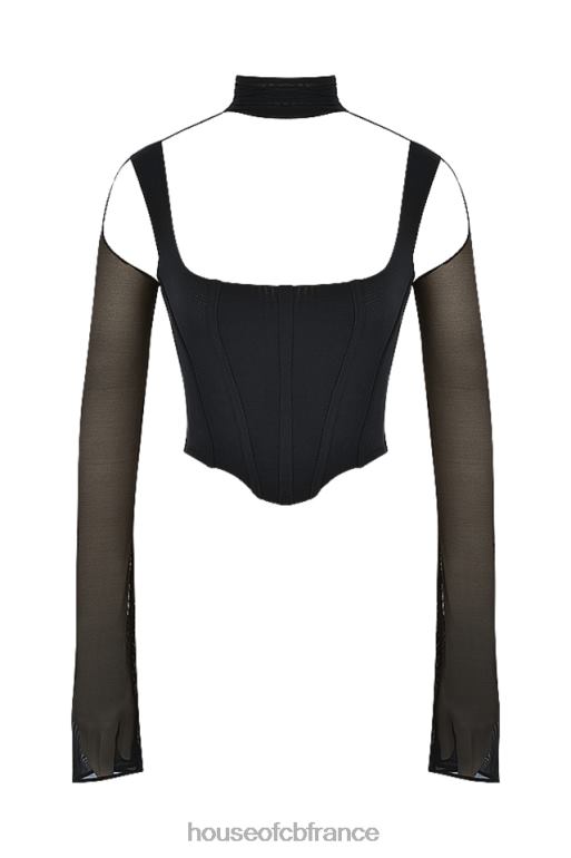 House of CB corset noir à col haut Paulina N888H71 vêtements