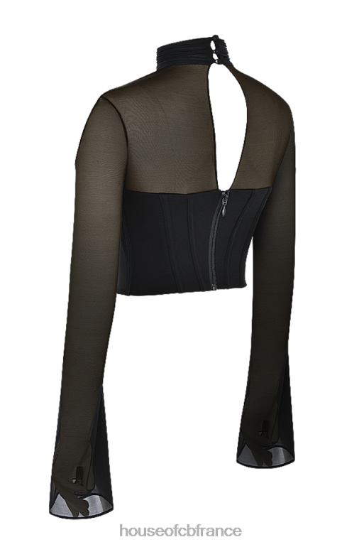 House of CB corset noir à col haut Paulina N888H71 vêtements