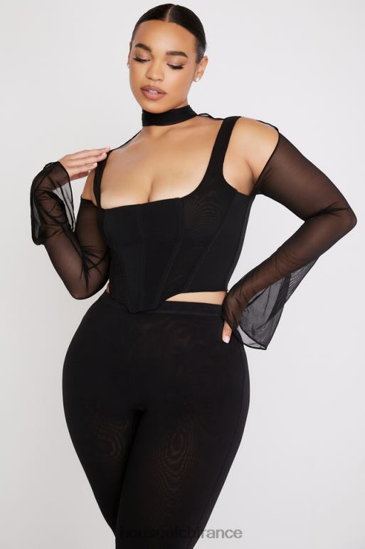 House of CB corset noir à col haut Paulina N888H71 vêtements