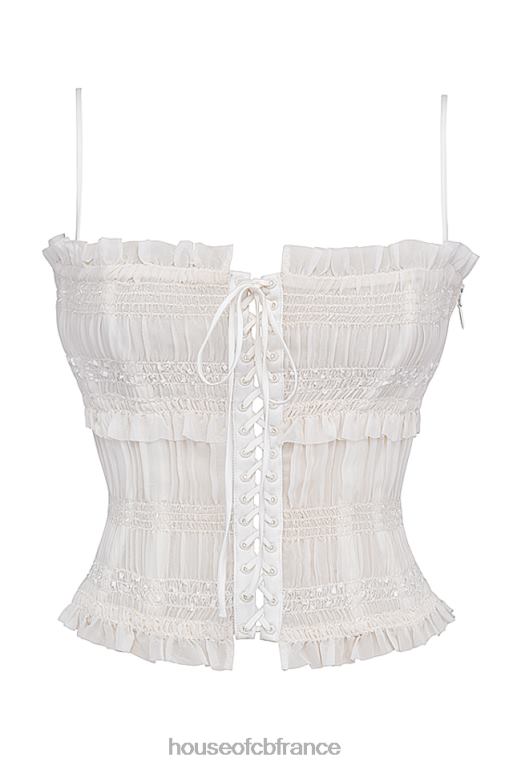House of CB corset plissé à sequins lula ivoire N888H25 vêtements