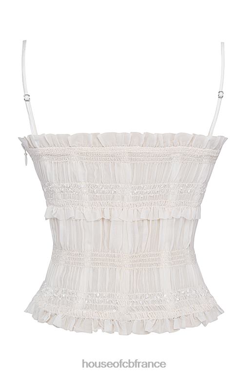 House of CB corset plissé à sequins lula ivoire N888H25 vêtements