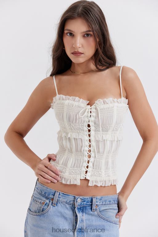 House of CB corset plissé à sequins lula ivoire N888H25 vêtements