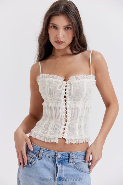 House of CB corset plissé à sequins lula ivoire N888H25 vêtements
