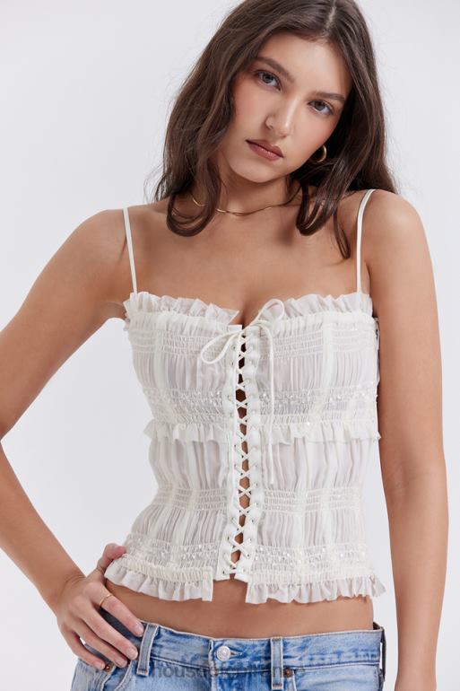 House of CB corset plissé à sequins lula ivoire N888H25 vêtements