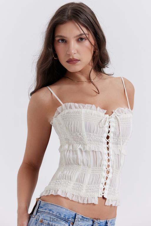 House of CB corset plissé à sequins lula ivoire N888H25 vêtements