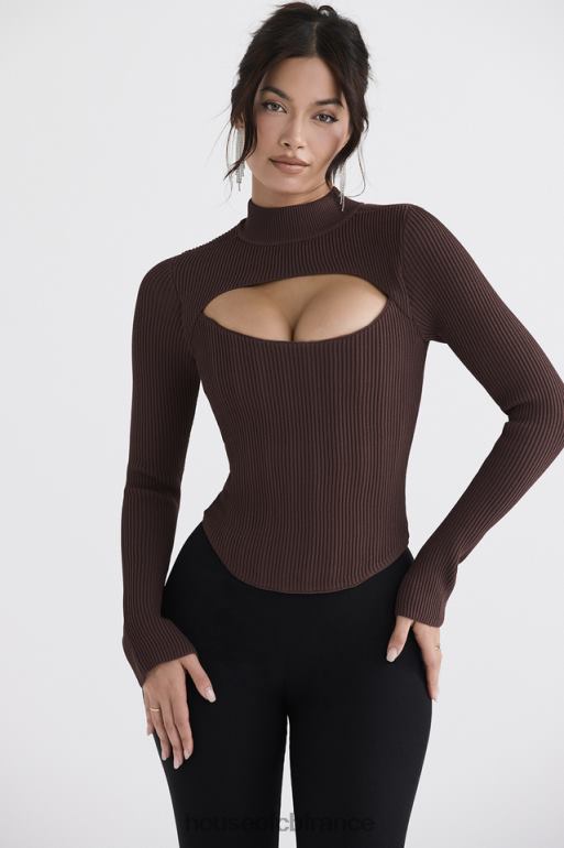 House of CB corset tricoté georgina cacao N888H32 vêtements