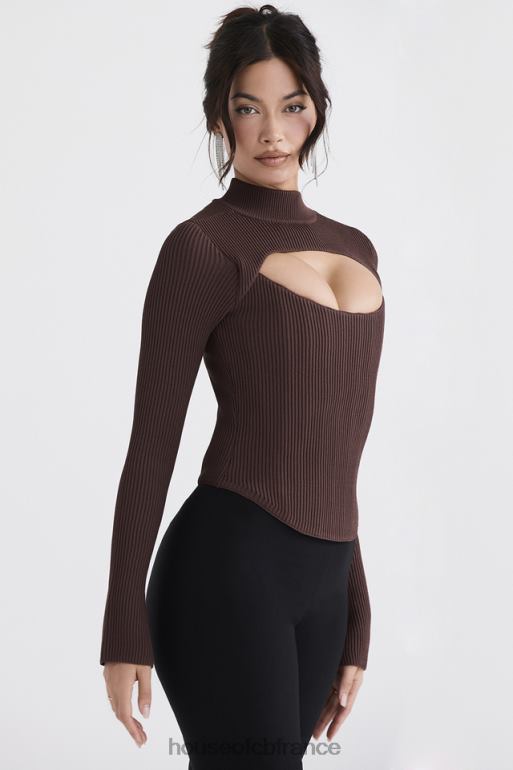 House of CB corset tricoté georgina cacao N888H32 vêtements