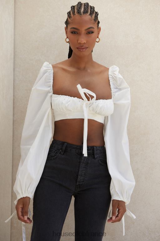 House of CB haut corset blanc à manches ballon Stella N888H102 vêtements