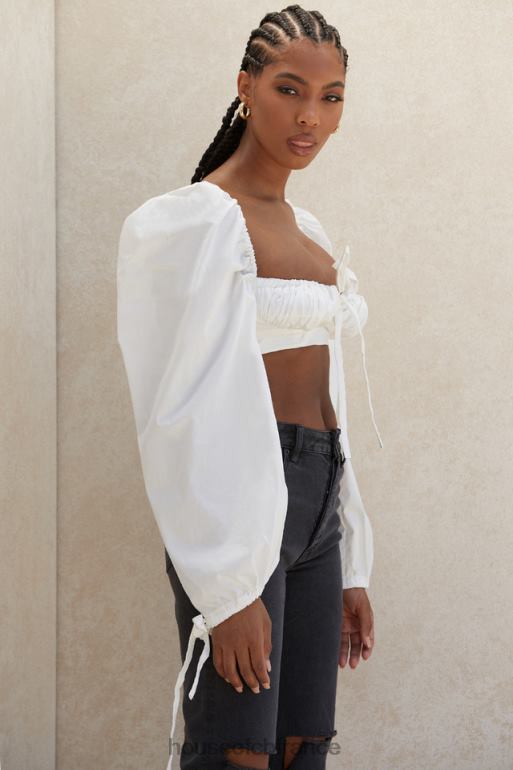 House of CB haut corset blanc à manches ballon Stella N888H102 vêtements