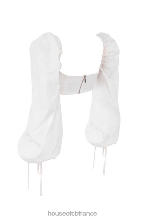 House of CB haut corset blanc à manches ballon Stella N888H102 vêtements