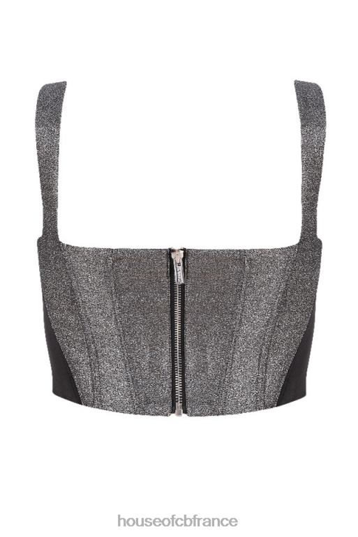 House of CB haut corset court argenté Hannah N888H97 vêtements