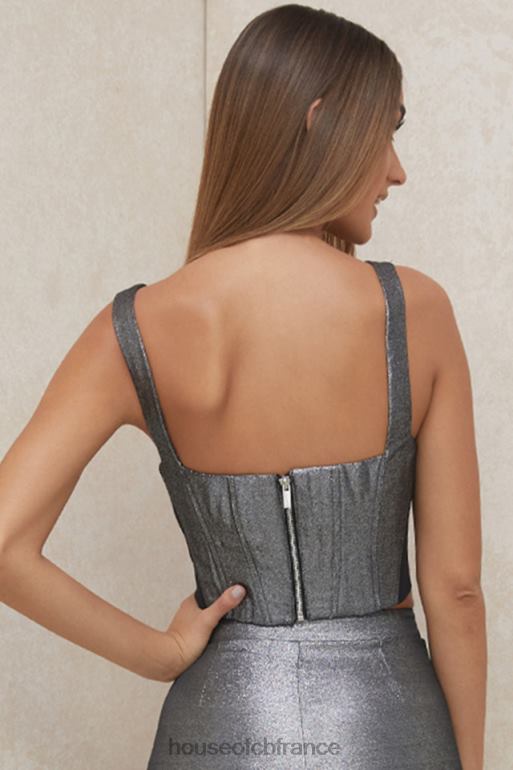 House of CB haut corset court argenté Hannah N888H97 vêtements