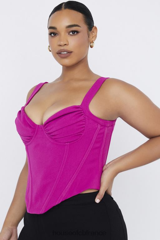 House of CB haut corset désossé fuchsia dana N888H75 vêtements
