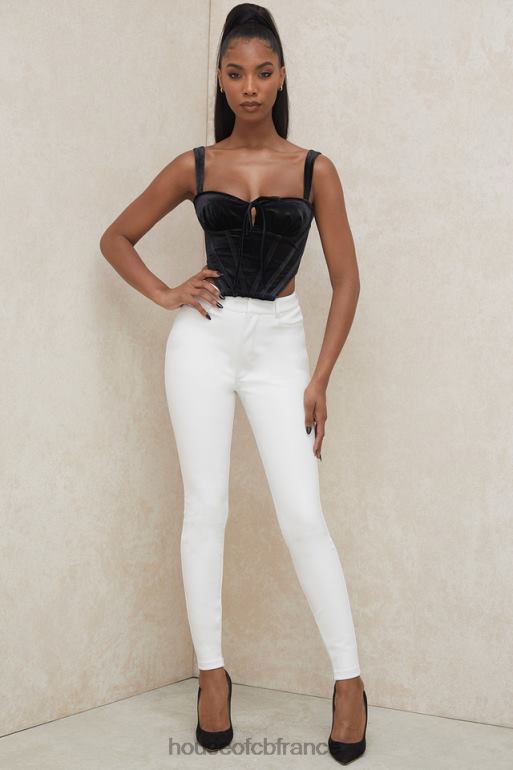 House of CB haut corset en forme de coupe en velours noir aayla N888H99 vêtements