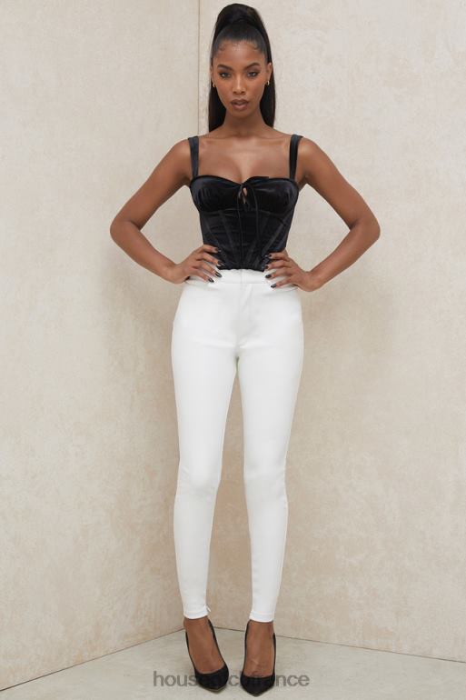 House of CB haut corset en forme de coupe en velours noir aayla N888H99 vêtements