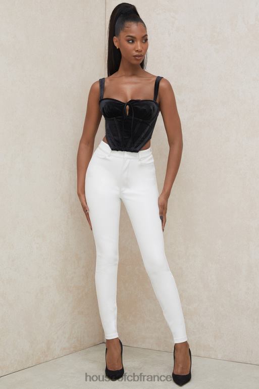 House of CB haut corset en forme de coupe en velours noir aayla N888H99 vêtements