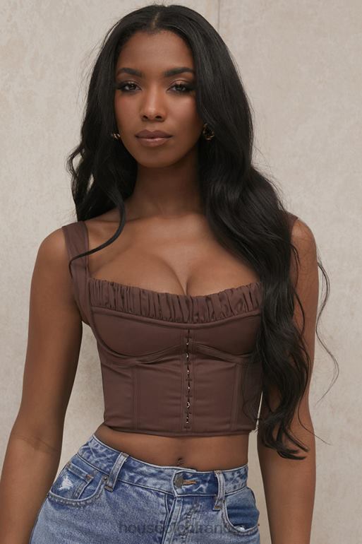 House of CB haut corset froncé chocolat perséphone N888H91 vêtements