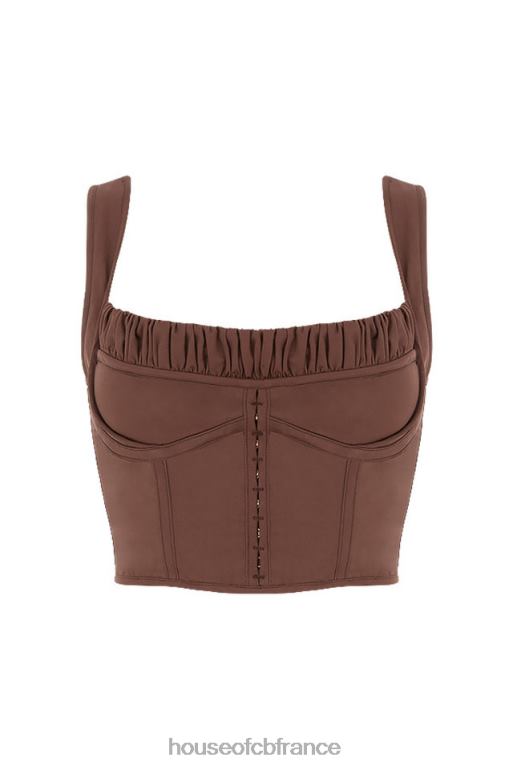 House of CB haut corset froncé chocolat perséphone N888H91 vêtements