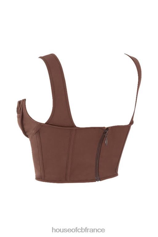 House of CB haut corset froncé chocolat perséphone N888H91 vêtements
